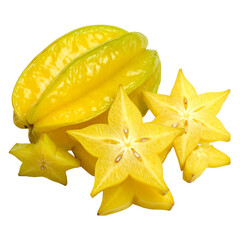 Fototapeta premium starfruit isolated on transparent background, png