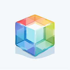 Fototapeta premium vector Multicolored 3D cubes. Glass iridescent geometric shape, abstract background