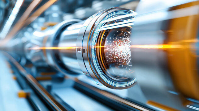 Futuristic technology showcasing high speed train engine with dynamic sparks and motion blur, evoking excitement