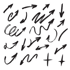 Black arrow designs, hand drawn style, artistic elements, creative graphics