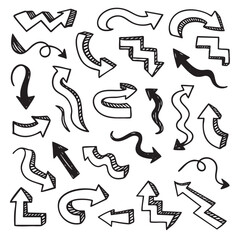 Doodle arrows in various styles and directions create playful and dynamic visual