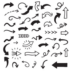Various black arrow designs and shapes create dynamic visual display