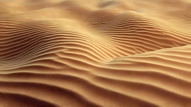 Wavy sand dune texture background top down desert view showing natural ripple warm light shadow ideal nature solitude or travel theme custom desert tan background 