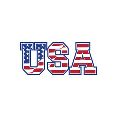 letter USA text style with flag element design vector concept	