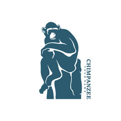Chimpanzee logo design vector. Silhouette Chimpanzee Template Illustration. Icon Symbol