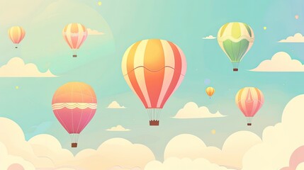 Obraz premium Birthday Balloon Party Backgrounds with Copy Space