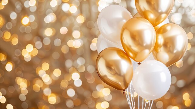 Birthday Balloon Party Backgrounds with Copy Space
