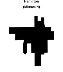 Hamilton (Missouri) blank outline map