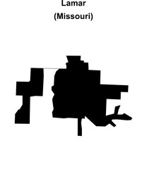 Lamar (Missouri) blank outline map