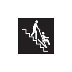 evacuation chair icon symbol sign vector