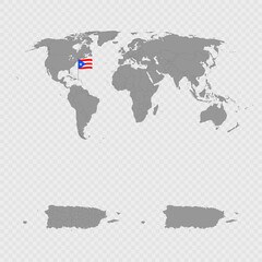 Puerto Rico Map Set with World Location.
