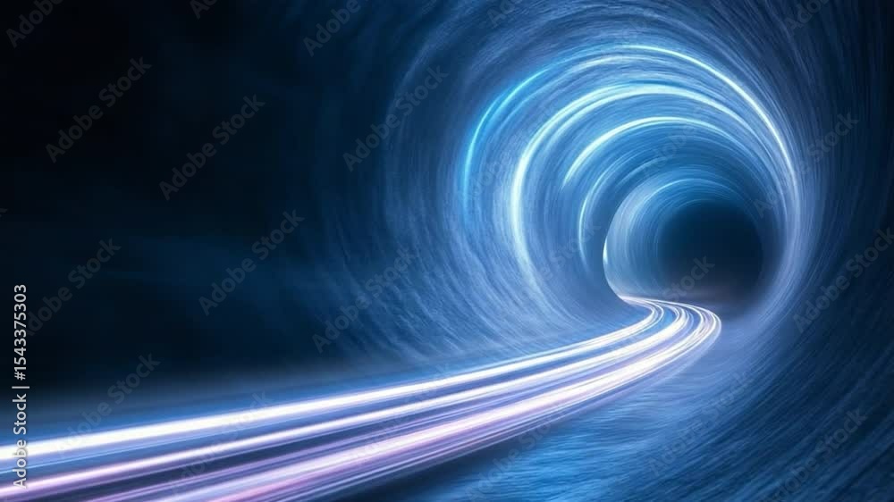 Poster light tunnel: a mesmerizing depiction of a tunnel, illuminated by ethereal, bright light, and genera