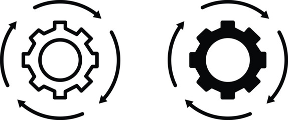 processing icon in Flat and outline style , vector illustration . 