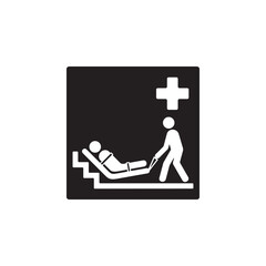 evacuation mattress icon symbol sign vector