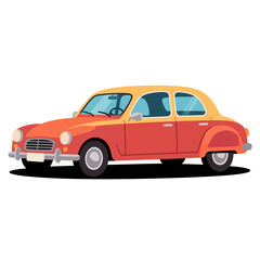 Classic Two-Tone Sedan: A Retro Car with Distinctive Design and Style.