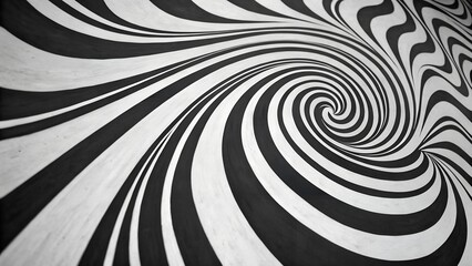 Abstract black and white swirling spiral design background texture