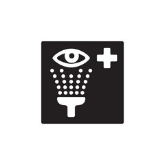 eyewash station icon symbol sign vector