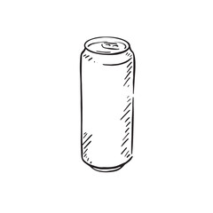 A blank can hand drawn in black line. 