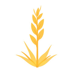 Golden wheat stalk in minimalist style, symbol of nature's bounty