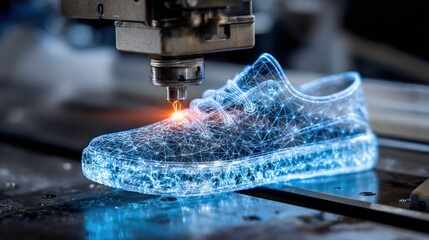 Advanced 3D Printing Technology Constructing Custom Footwear Design Concept
