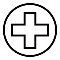 Obraz premium Faint Outline of a Plus Sign Within a Circle