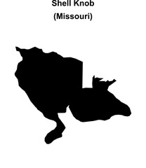 Shell Knob (Missouri) blank outline map