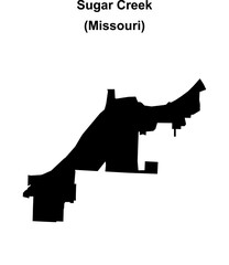 Sugar Creek (Missouri) blank outline map