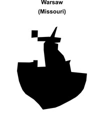 Warsaw (Missouri) blank outline map