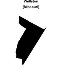 Wellston (Missouri) blank outline map