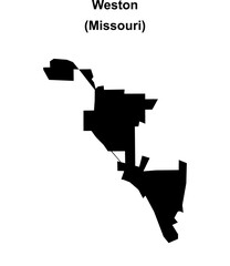 Weston (Missouri) blank outline map