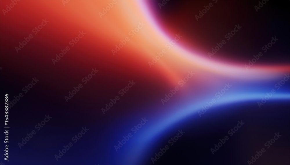 Wall mural glowing red and blue wave light texture with smooth gradient flow on dark background for futuristic 