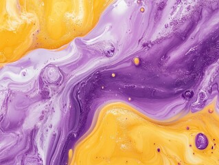 fluid liquid background with yellow and purple gradient &ndash; smooth abstract blend for modern designs