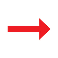 Icon red arrow direction silhouette Vector illustration on white background