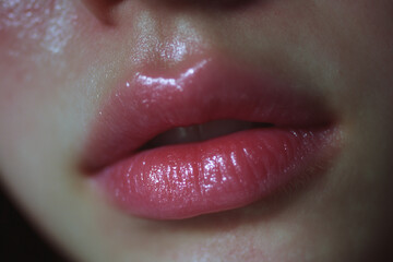 close up of a woman lips