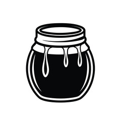 : : Honey Jar with Dripping Line Art (2)