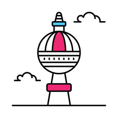 Berlin Tower Vector Filled outline illustration style icon