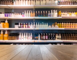 Fototapeta premium background blur of a retail store that sells hair care and beauty products