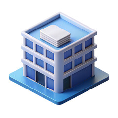 Isometric building illustration office architecture corporate real estate development design 3d model