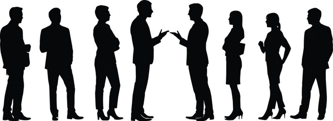 Silhouette of Professional Business Team: Confident and Unified Corporate Group