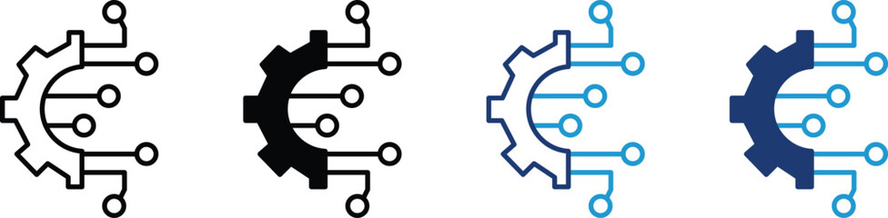 Digital technology gear icon concept design. gear icon, Vector illustration .