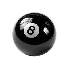 Black billiard ball with white number eight