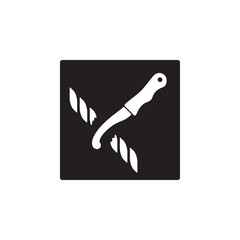 life raft knife icon symbol sign vector