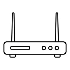 Fototapeta premium Minimalist Line Drawing of a Wireless Router Device