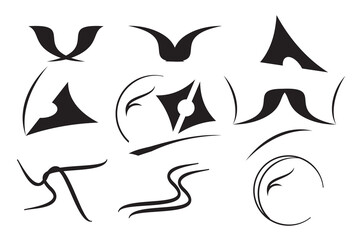 Quirky scribbles set doodle scribbles Kid's drawings, hand drawn childish funky shapes, vector illustration.