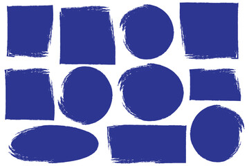 Set of abstract  square, circle, rectangle and oval ellipse borders design elements.  Chalk drawn elements. Dirty grunge design frames. 