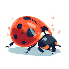 Fototapeta premium Closeup of a Ladybug. A Vibrant Red Insect with Black Spots