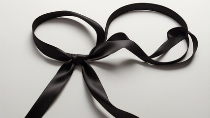 Elegant Black Silk Ribbon Bow