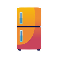 Colorful Double Door Refrigerator Illustration