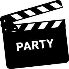 Obraz premium party clapperboard icon silhouette vector illustration 