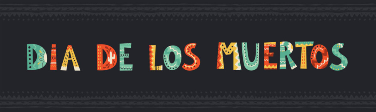 Day of the dead, Dia de los muertos design, cute hand drawn font - vector design